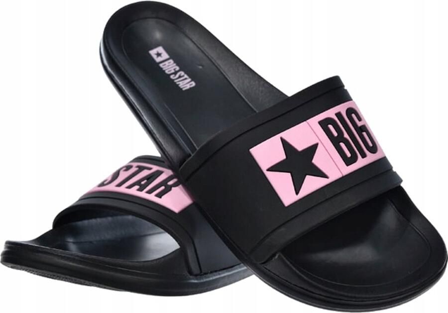 Big Star Dames Slippers TT274A010 Zwart Roze