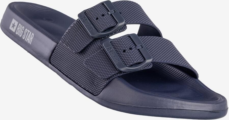 Big Star Heren Slippers Blauw Sportief met Gespen