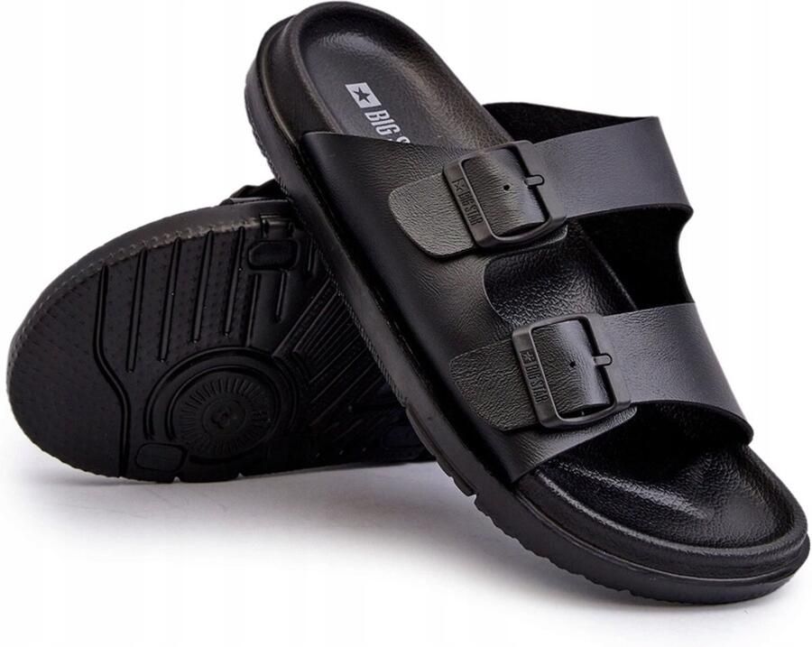 Big Star Heren Slippers Zwart Lichtgewicht Schuim met Gespen