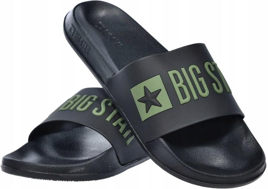 Big Star Heren Slippers Zwart Strand Zwembad Huis Zomer