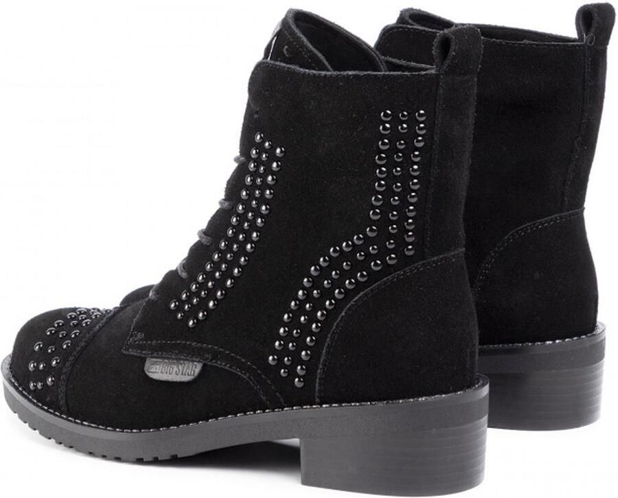Big Star Leren Dameslaarzen Zwart Dzetten