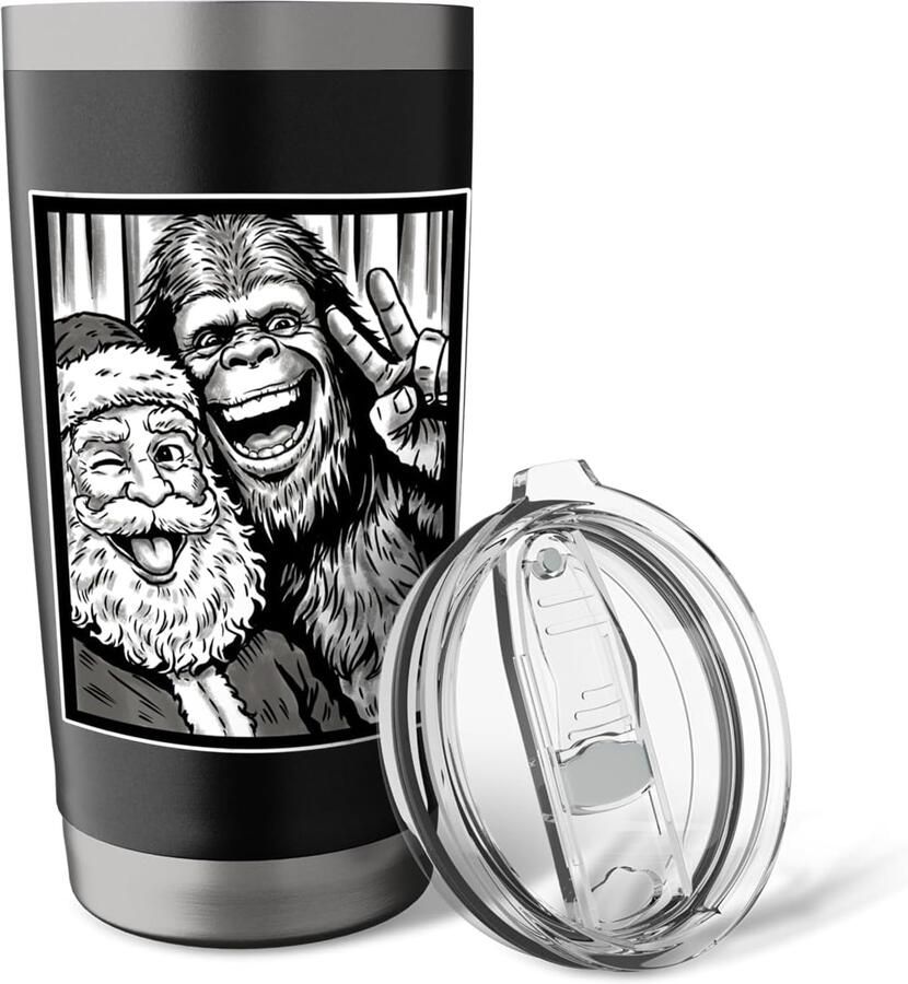 Bigfoot Santa fotohokje dubbelwandig roestvrijstalen thermosbeker