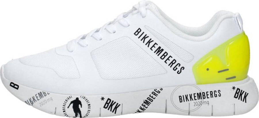 Bikkembergs Vetersneakers met logopatroon White Heren