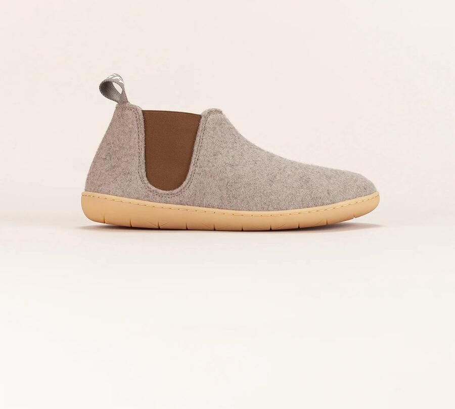 Bill Ringa Pantoffels Dames Wollen Sloffen Hoge Pantoffel Stevige Rubberen Zool