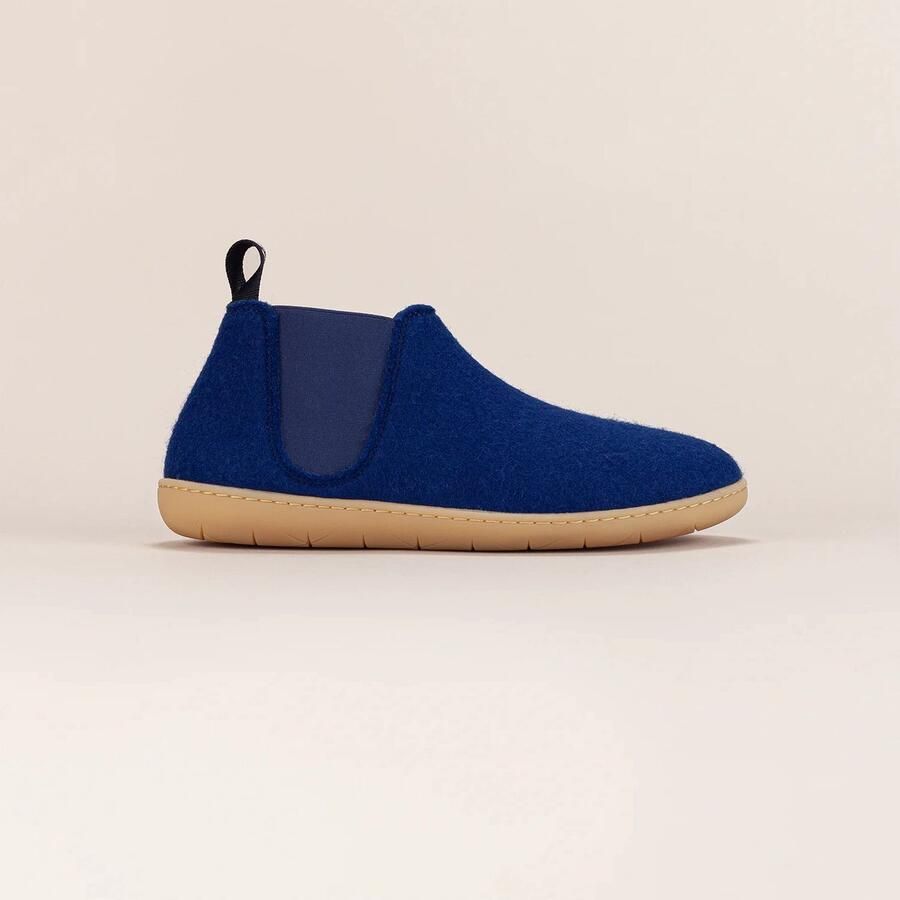 Bill Ringa Pantoffels Dames Wollen Sloffen Hoge Pantoffel Stevige Rubberen Zool