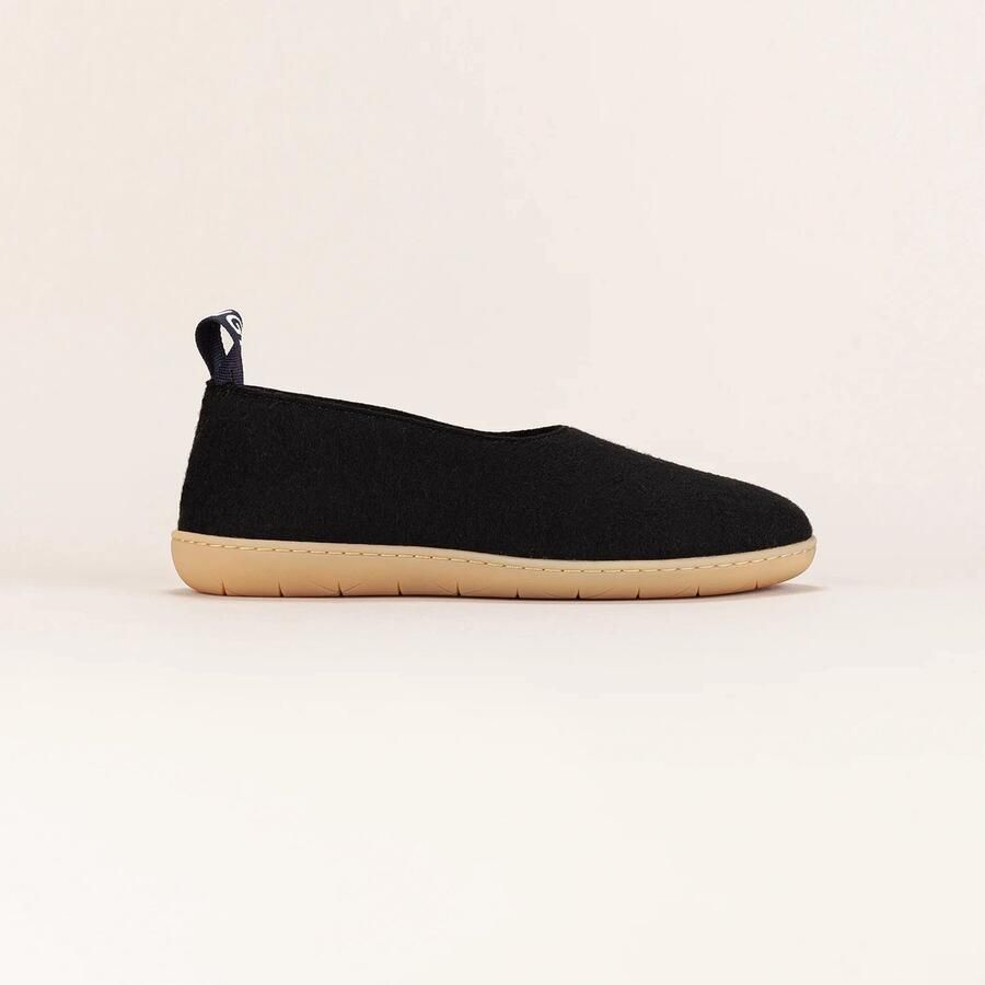 Bill Ringa Pantoffels Dames Wollen Sloffen Hoge Pantoffel Stevige Rubberen Zool