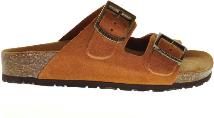 Bionatural Bionatura Tweeband Slipper Brandy Leder