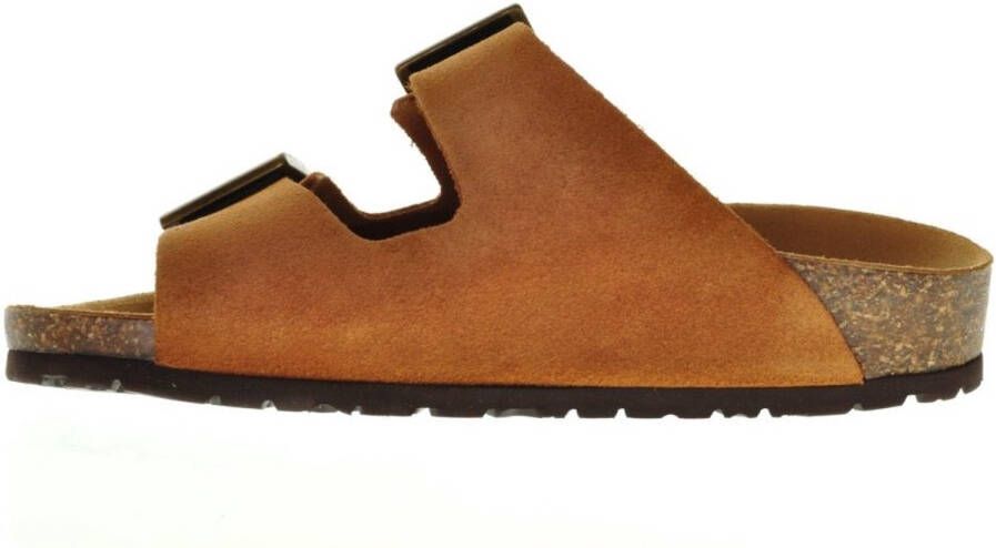Bionatural Bionatura Tweeband Slipper Brandy Leder