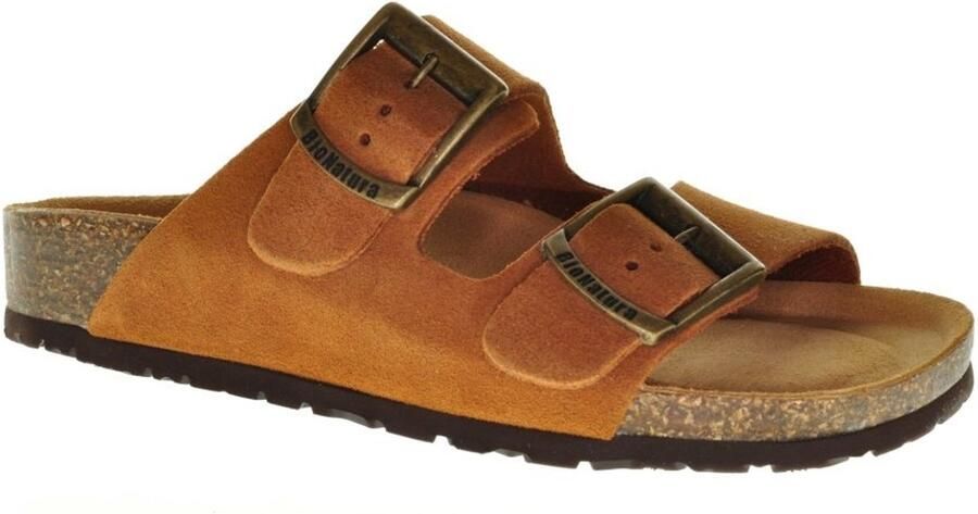 Bionatural Bionatura Tweeband Slipper Brandy Leder
