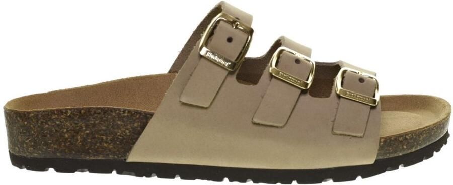 Bionatural Dames Instap Slippers Taupe Leder Bionatura