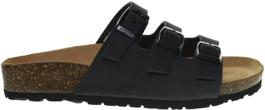 Bionatural Zwarte Dames Slippers Drieband Bionatura