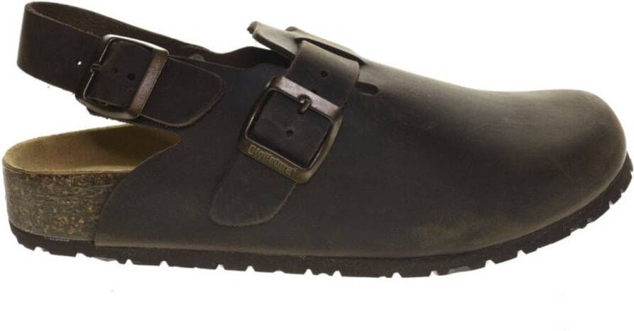Bionatural Donkerber Bruing Clogs Met Riem Bionatura