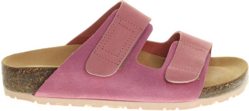 Bionatural Roze Slippers Suede Velcro Bionatura