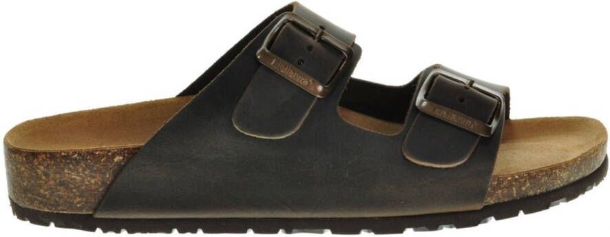 Bionatural Slipper Bruin Leder Tweeband Bionatura