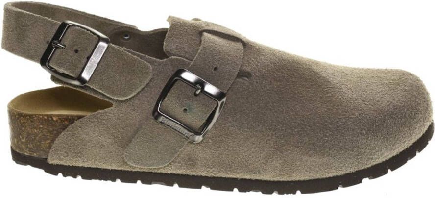 Bionatural Taupe Clog Met Riem Suede Bionatura
