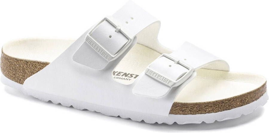 Birkenstock Arizona Slippers Triple White Narrow fit | Wit | Imitatieleer