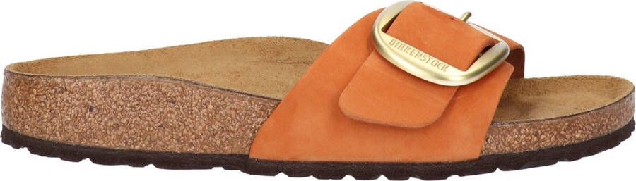 Birkenstock Madrid Nubuck Leather Big Buckle oranje narrow sandalen dames (1022709)