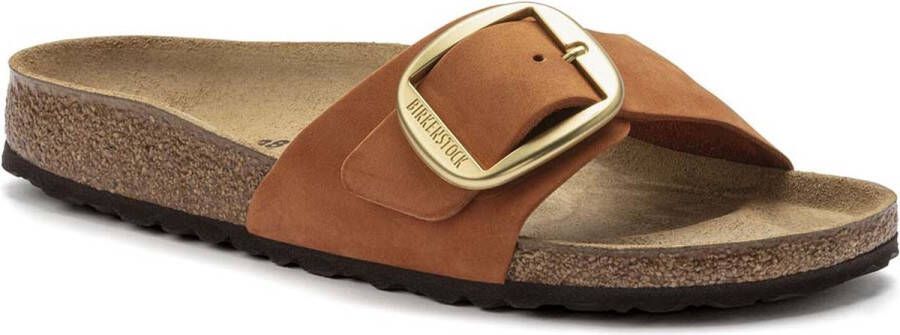 Birkenstock Madrid Nubuck Leather Big Buckle oranje narrow sandalen (1022709)