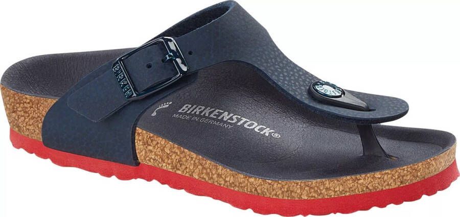 Birkenstock 122156 Gizeh blue red Normaal Teenslipper Kleur Blauw)