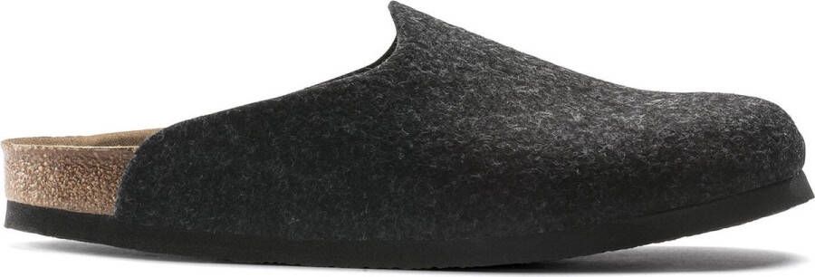 Birkenstock Amsterdam Anthracite narrow VEG Felt Wooly Home Unisex Pantoffels Antraciet