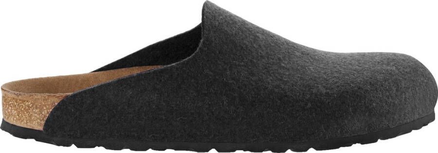 Birkenstock Amsterdam Anthracite narrow VEG Felt Wooly Home Unisex Pantoffels Antraciet