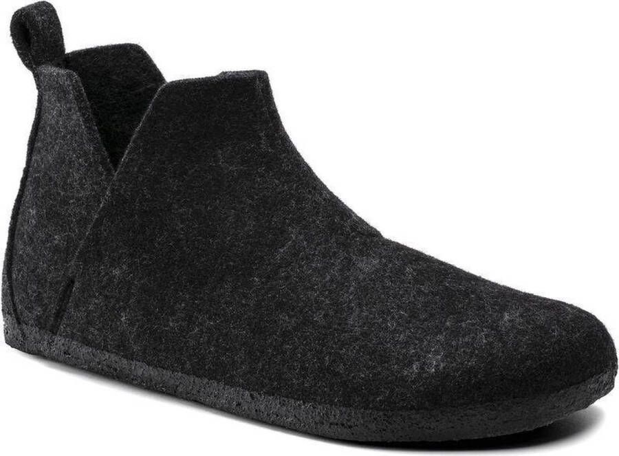 Birkenstock Andermatt Pantoffels Anthracite Narrow fit | Zwart | Wolvilt - Foto 8