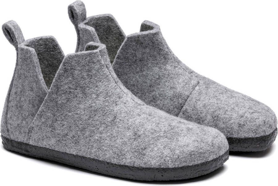 Birkenstock Andermatt Pantoffels Light Grey Narrow fit | Grijs | Wolvilt