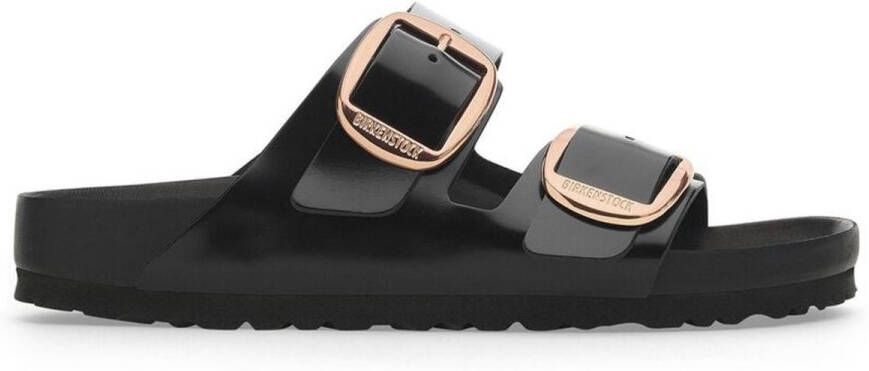 Birkenstock Arizona Big Buckle Slippers High Shine Black Narrow Fit Dames