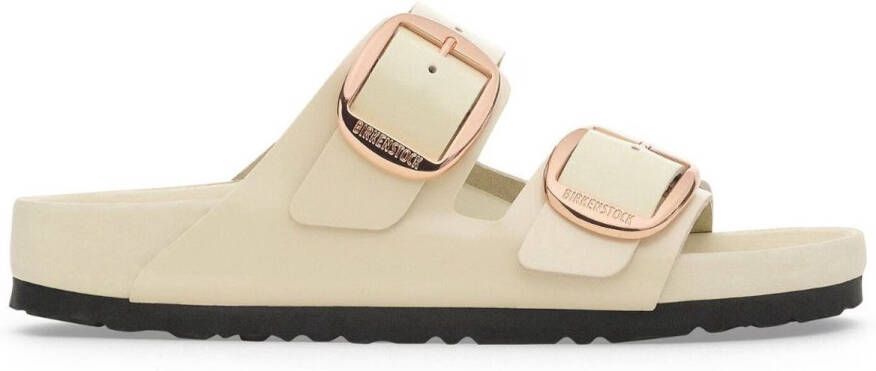 Birkenstock Arizona Big Buckle Slippers High Shine Ecru Narrow Fit Dames