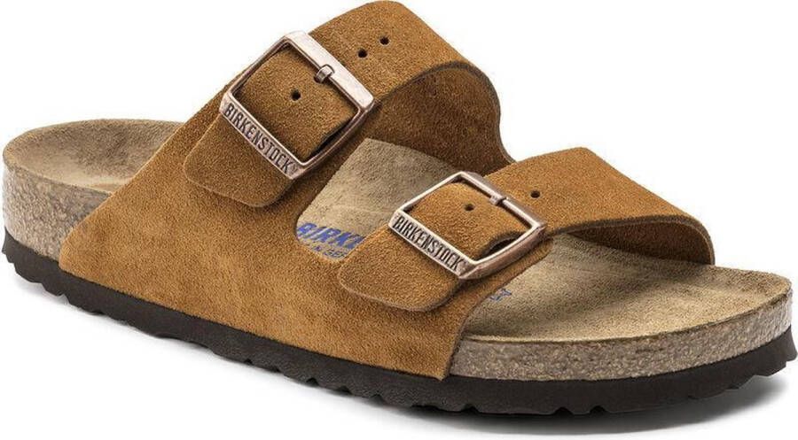 Birkenstock Arizona bruin suède zacht voetbed regular sandalen uni (1009526)