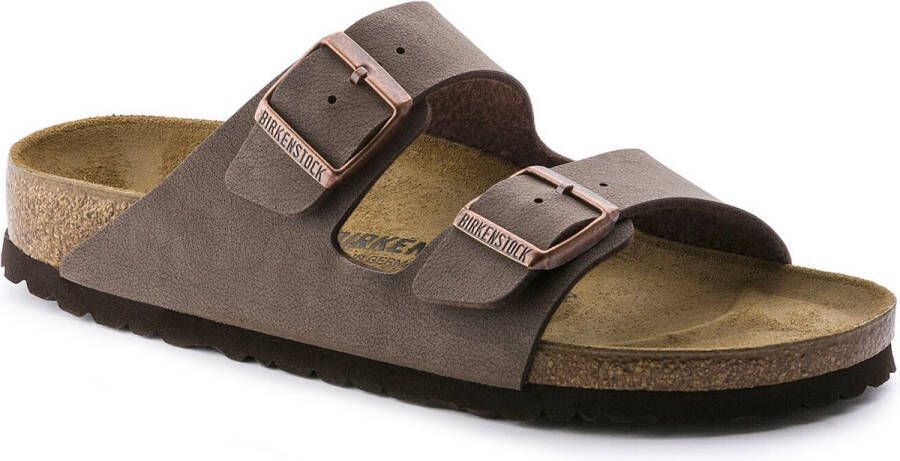 Birkenstock Slippers van echt leer met brede riempjes model 'ARIZONA'