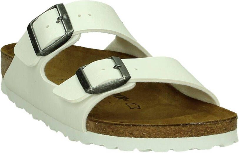 Birkenstock Arizona Comfort slippers Dames Wit WhiteBF New Buckle