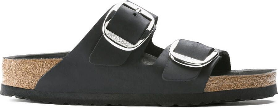 Birkenstock Big Buckle zwart vetleer regular sandalen dames (1011074)