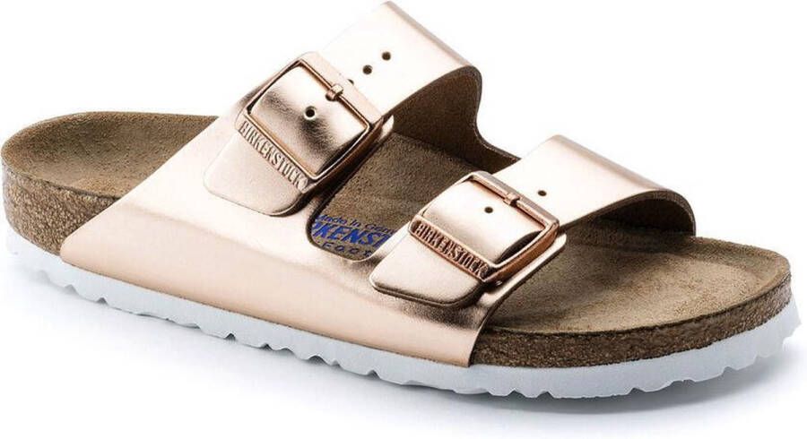 Birkenstock Arizona Dames Slippers Metallic Copper Regular fit | Goud | Leer