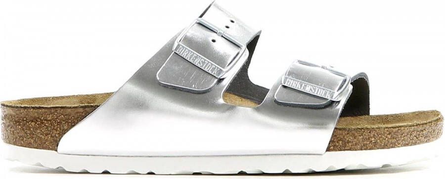 Birkenstock Arizona Dames Slippers Metallic Silver Narrow fit | Zilver | Leer - Foto 2