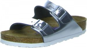 Birkenstock Arizona Slippers Metallic Silver Regular fit | Zilver | Leer
