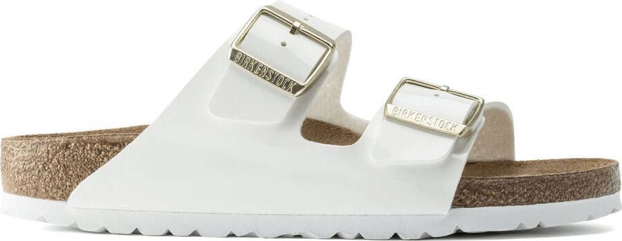 Birkenstock Arizona Slippers Patent White Regular fit | Wit | Imitatieleer