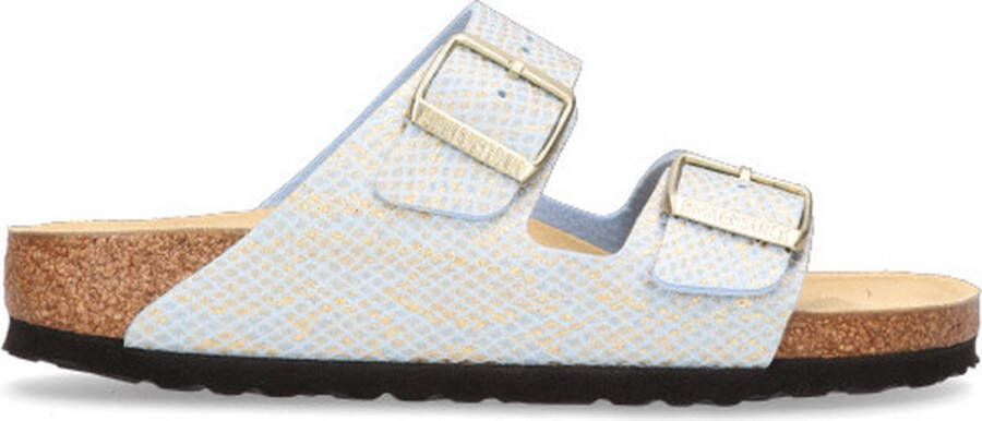 Birkenstock Arizona Dames Slippers Shiny Python Dusty Blue Narrow fit | Blauw | Microvezel - Foto 2