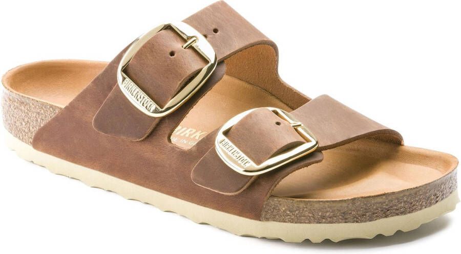 Birkenstock Damessandalen Arizona Big Buckle Natural Leather Oiled Etroit Bruin Dames