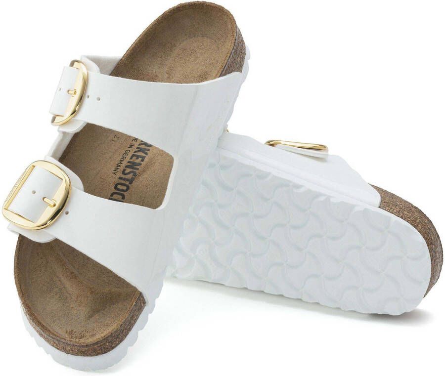 Birkenstock Arizona Grote Gesp Patent Witte Slippers Birko Flor Patent Streetwear - Foto 2