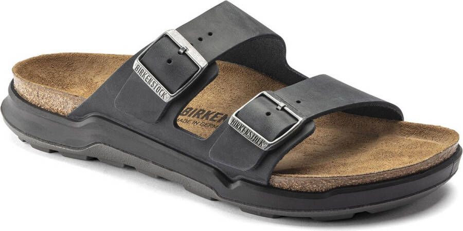 Birkenstock Arizona Heren Slippers Black Regular-fit Zwart Nubuck