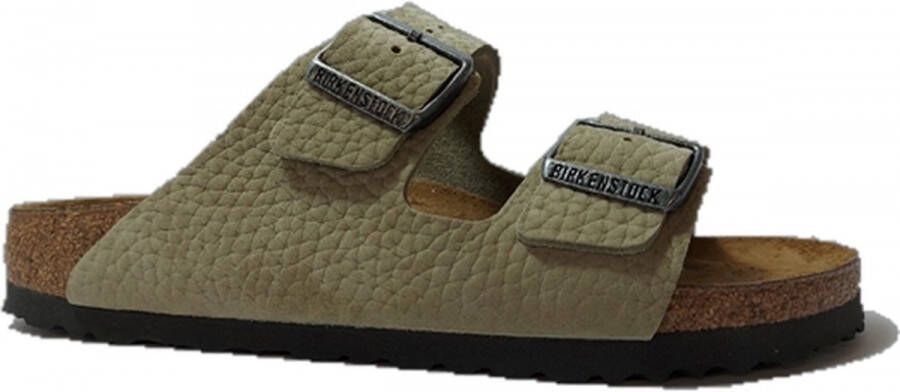 Birkenstock Arizona Heren Slippers Desert Buck Faded Khaki Narrow fit | Groen | Nubuck