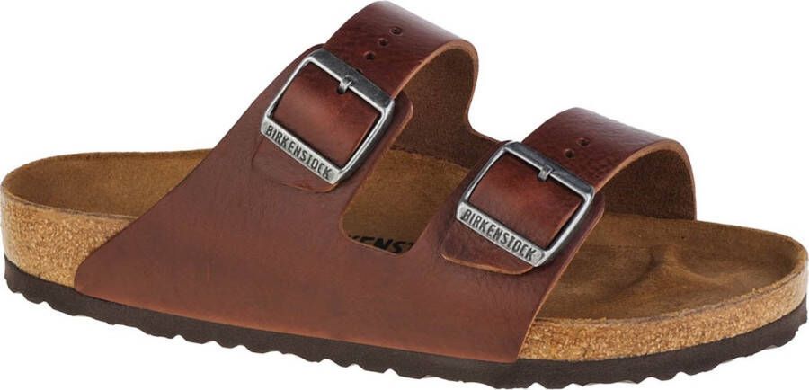 Birkenstock Arizona Heren Slippers Vintage Wood Roast Regular fit | Bruin | Leer