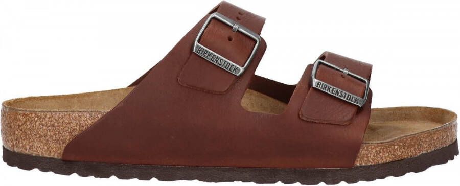 Birkenstock Arizona Heren Slippers Vintage Wood Roast Regular fit | Bruin | Leer