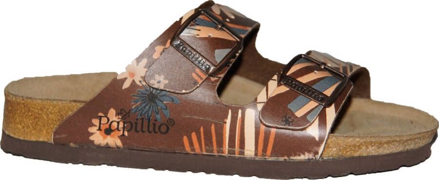 Birkenstock Arizona Papillio Smal Stroke and Flowers Brown