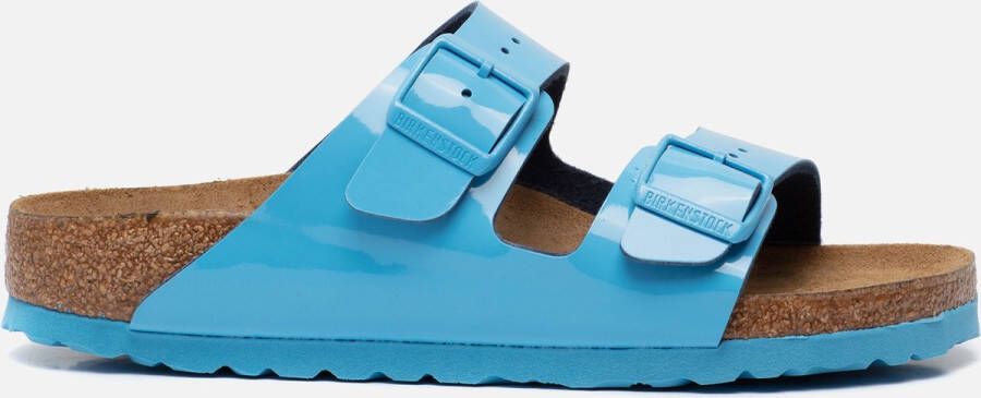 Birkenstock Arizona Dames Slippers Sky Blue Patent Narrow-fit Blauw Imitatieleer