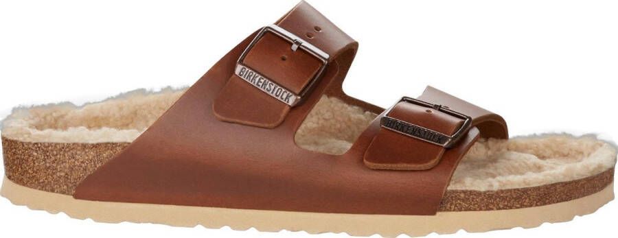 Birkenstock Arizona Antique Pull leather Cognac Heren Slippers Regular-fit –