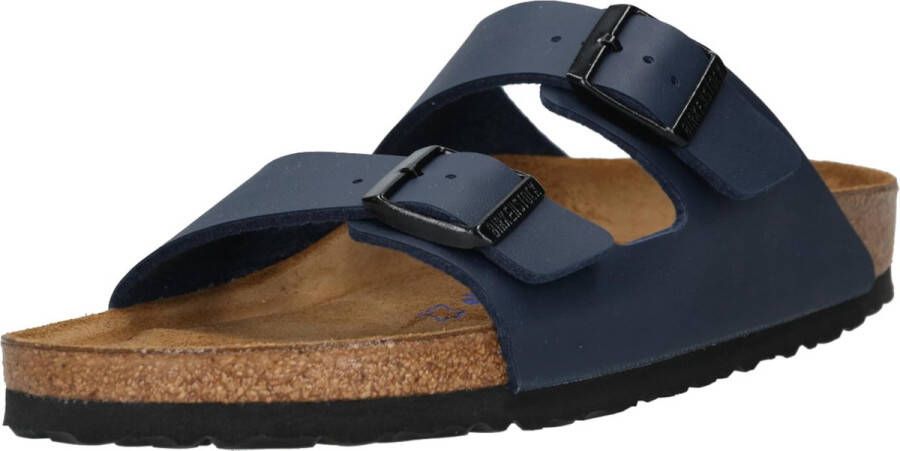 Birkenstock Arizona Slippers Blue Narrow-fit Blauw Imitatieleer