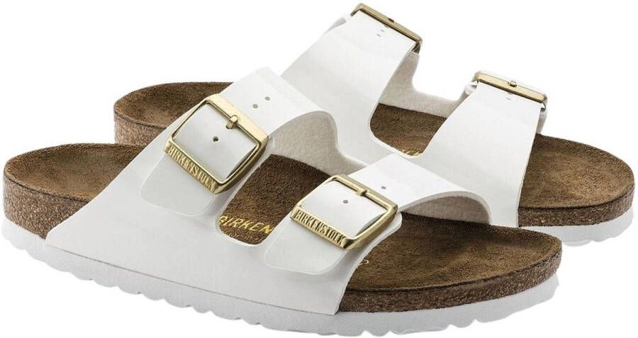 Birkenstock Arizona Slippers Patent White Regular fit | Wit | Imitatieleer