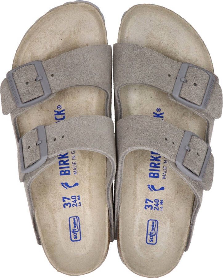 Birkenstock Arizona slippers grijs Narrow fit